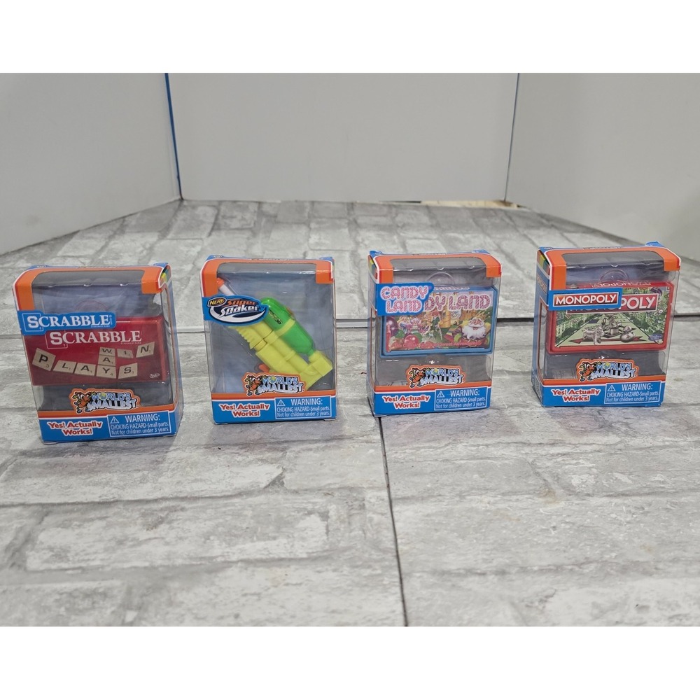 Worlds Smallest‎ Games Toys Monopoly Scrabble Super Soaker Candyland Miniatures